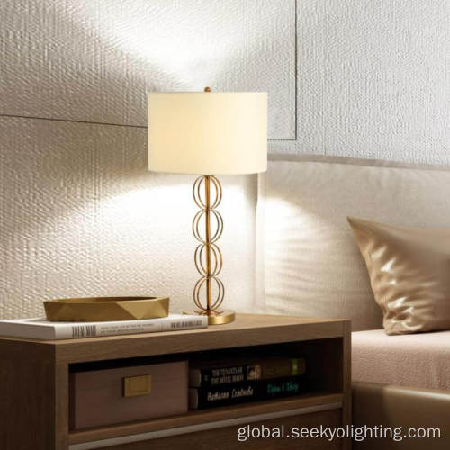 Glass Table Lamp Glass ball combination fabric lampshade luxury table lamps Factory